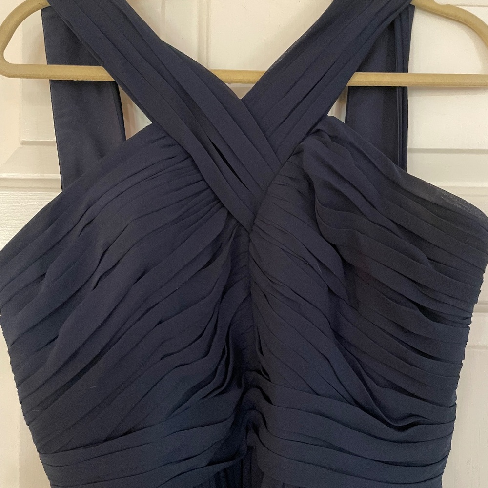 Bill Levkoff Navy Blue Bridesmaid Dress – Size 14, Hemmed for Petite